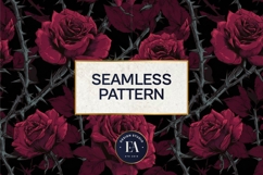 Gothic Rose Digital Paper, Dark Floral Seamless Pattern Product Image 3