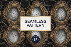 Cracked Mirror Frame Pattern | Black Gold Baroque Product Image 3