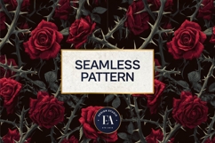 Gothic Rose Digital Paper, Dark Floral Seamless Pattern Product Image 3