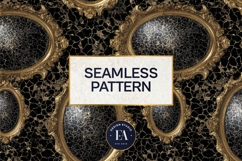 Cracked Mirror Frame Pattern | Black Gold Baroque Product Image 3