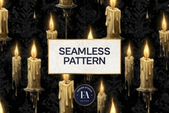 Gothic Candle Pattern | Dark Burning Candles Texture Product Image 3