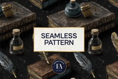 Vintage Book Quills Pattern | Dark Academia Paper Product Image 3