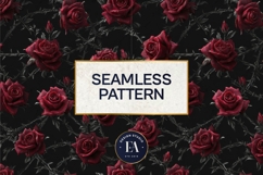 Gothic Rose Digital Paper, Dark Floral Seamless Pattern Product Image 3