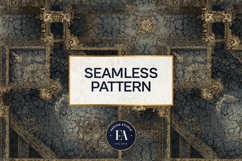 Cracked Mirror Frame Pattern | Black Gold Baroque Product Image 3