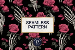 Gothic Rose Digital Paper, Dark Floral Seamless Pattern Product Image 3