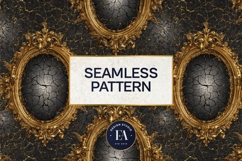 Cracked Mirror Frame Pattern | Black Gold Baroque Product Image 3