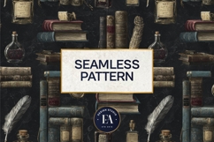 Vintage Book Quills Pattern | Dark Academia Paper Product Image 3