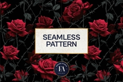 Gothic Rose Digital Paper, Dark Floral Seamless Pattern Product Image 3