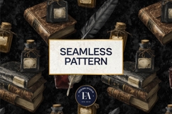 Vintage Book Quills Pattern | Dark Academia Paper Product Image 3