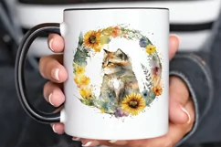 Watercolor Cat With Sunflower PNG Clipart Product Image 2