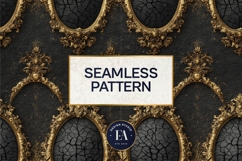 Cracked Mirror Frame Pattern | Black Gold Baroque Product Image 3