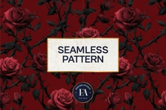 Gothic Rose Digital Paper, Dark Floral Seamless Pattern Product Image 3