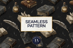 Vintage Book Quills Pattern | Dark Academia Paper Product Image 3