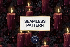 Gothic Candle Pattern | Dark Burning Candles Texture Product Image 3