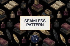 Vintage Book Quills Pattern | Dark Academia Paper Product Image 3