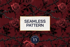Gothic Rose Digital Paper, Dark Floral Seamless Pattern Product Image 3