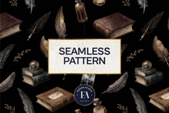 Vintage Book Quills Pattern | Dark Academia Paper Product Image 3