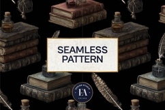 Vintage Book Quills Pattern | Dark Academia Paper Product Image 3