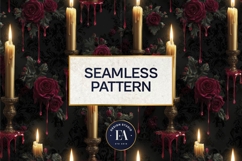 Gothic Candle Pattern | Dark Burning Candles Texture Product Image 3