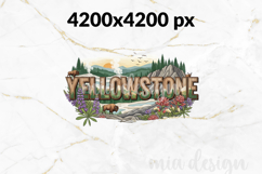 Yellowstone PNG, Vintage National Park Bison Sublimation Product Image 2