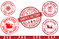 North Pole Stamp SVG Bundle, Christmas Svg Png Bundle Product Image 2