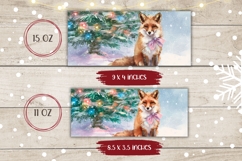 Watercolor Christmas Fox Mug Design, Christmas Tree Mug PNG Product Image 2