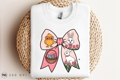 Cute Easter Animals Bow Sublimation PNG Product Image 3