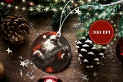 Creepy Santa Claus Ornament, Santa Claus Round Ornament Product Image 2