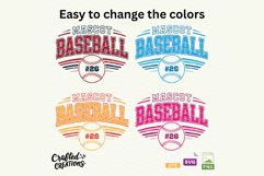 Baseball Mascot SVG PNG EPS | Custom Team Name &amp; Number Product Image 2