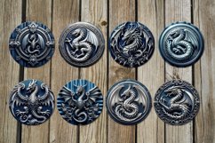 Metallic Dragon | 8 mystic Round earring Sublimation designs Product Image 2