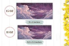 Pixel Art Mug Wrap, Pink Clouds Mug Design, Sky Mug Product Image 2