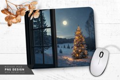 Winter Night Serenity Christmas Tree Mouse Pad PNG Design Product Image 1