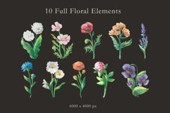 Hand Painted Oil Pastel Floral Clipart Bundle Product Image 2