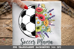 Soccer Mama PNG, Floral Soccer Ball Mothers Day Sublimation Product Image 2