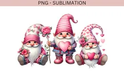 Valentine gnomes png design for T-shirts Product Image 2