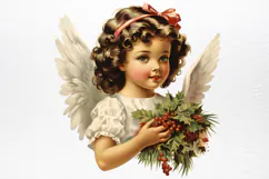 Christmas Angel Sublimation Clipart PNG Product Image 2