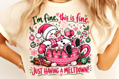 I'm Fine PNG, Christmas Sublimation Design, Funny Christmas Product Image 2