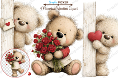 Whimsical Valentine Clipart, Valentine's Day PNG, Valentine Product Image 2