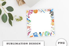 Watercolor School Supplies Frame png Product Image 2