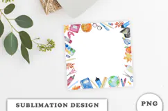 Watercolor School Supplies Frame png Product Image 2