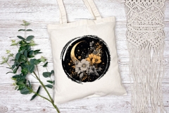 Floral Moon Illustration PNG, Boho Flowers PNG, Moon PNG Product Image 2