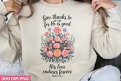 Give thanks to the Lord, PNG, Christian Bible Verses Sublima Product Image 1