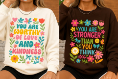 Self Worth Affirmation SVG PNG You Are Worthy Floral Product Image 2