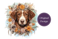 Watercolor Brittany Dog Tumbler Wrap, Dog Sublimation PNG Product Image 2