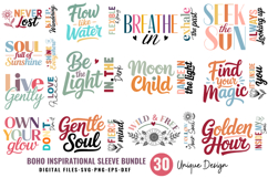 Boho Inspirational Sleeve SVG Bundle, Positive Quotes SVG Product Image 2