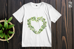 Green Leaf Heart Wreath Clipart Sublimation PNG Product Image 2