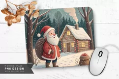 Jolly Santa by Snowy Log Cabin Mouse Pad Sublimation Design Product Image 1