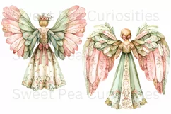 Christmas, Angels, Ephemera, PNG, watercolor, Clipart Product Image 2