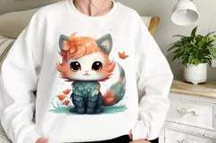 Adorable Cat Mermaid Clipart, Watercolor Clipart Product Image 2