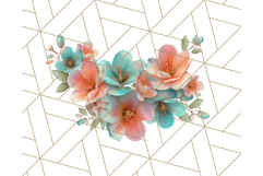 Coral and Aqua Summer Clipart PNG Pastel Tropical Icons Product Image 2
